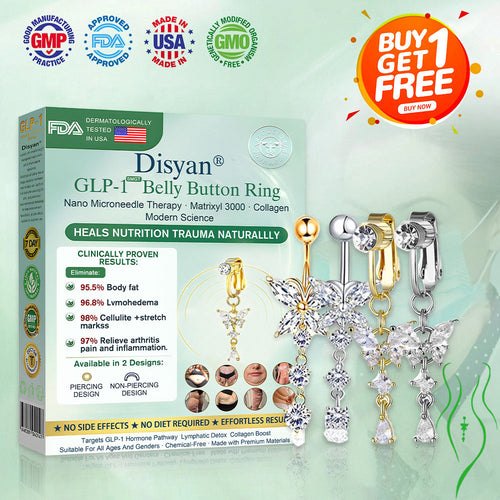 Official Store | Disyan® GLP-1 Lymphvity Nano Microneedle Therapy Belly Button Ring(Pain-free non-piercing design)with Collagen & Matrixyl 3000 丨Obesity,Cardiovascular Diseas, Diabetes, Sleep Apnea, Joint Problems and More