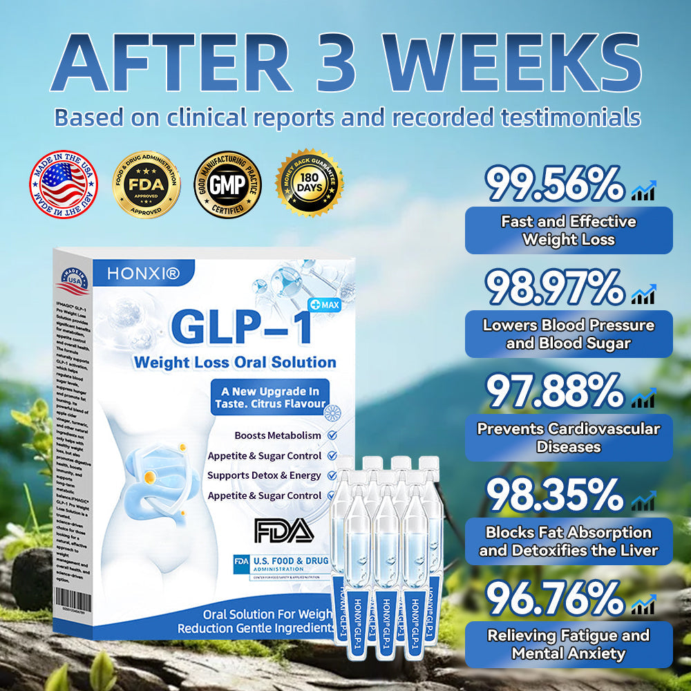 Honxi® GLP-1 Max Weight Loss Oral Solution ✅One dose a day — see results in 7 days👩⚕️Suitable for obesity, cardiovascular diseases, diabetes, sleep apnea, high cholesterol and blood lipids, joint problems, and various other conditions🚀