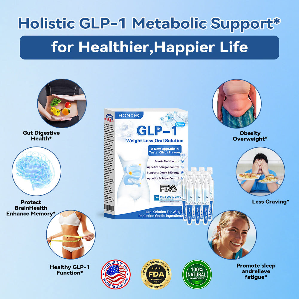 Honxi® GLP-1 Max Weight Loss Oral Solution ✅One dose a day — see results in 7 days👩‍⚕️Suitable for obesity, cardiovascular diseases, diabetes, sleep apnea, high cholesterol and blood lipids, joint problems, and various other conditions🚀