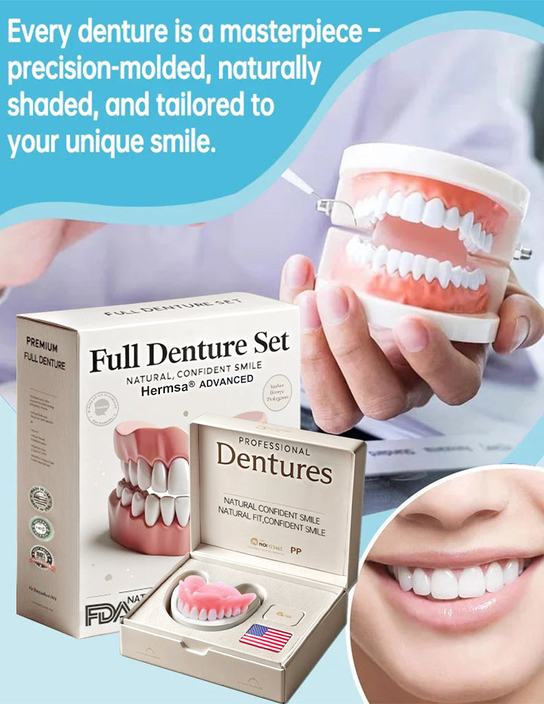 Hermsa®-🦷Advanced Customized Full Denture Set🦷 (⏰Limited time discount last 30 minutes⏰)