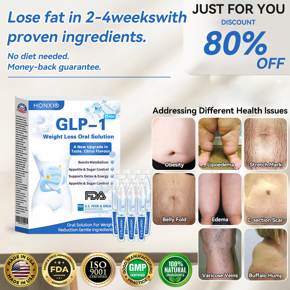 Honxi® GLP-1 Max Weight Loss Oral Solution ✅One dose a day — see results in 7 days👩‍⚕️Suitable for obesity, cardiovascular diseases, diabetes, sleep apnea, high cholesterol and blood lipids, joint problems, and various other conditions🚀