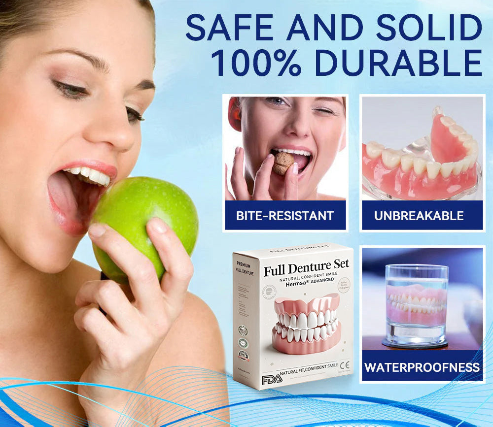 Hermsa®-🦷Advanced Customized Full Denture Set🦷 (⏰Limited time discount last 30 minutes⏰)