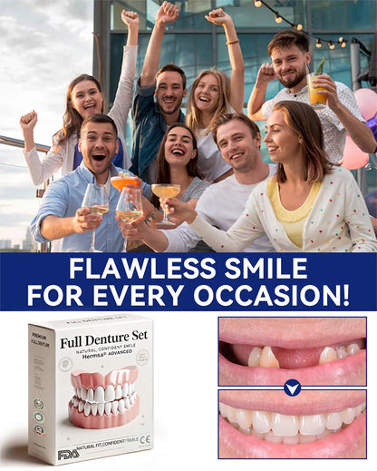 Hermsa®-🦷Advanced Customized Full Denture Set🦷 (⏰Limited time discount last 30 minutes⏰)